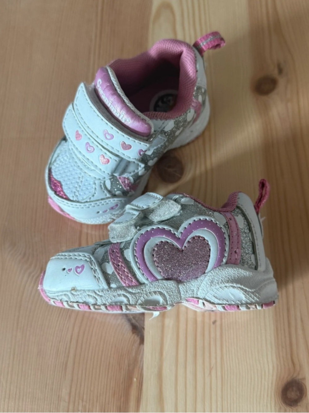 Garanimals White Pink Heart Vintage Toddler Sneakers 2